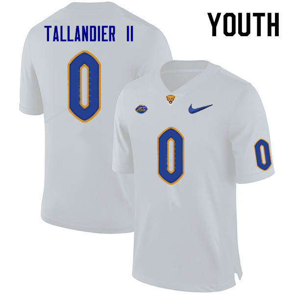 Youth #0 Judson Tallandier II Pitt Panthers College Football Jerseys Sale-White